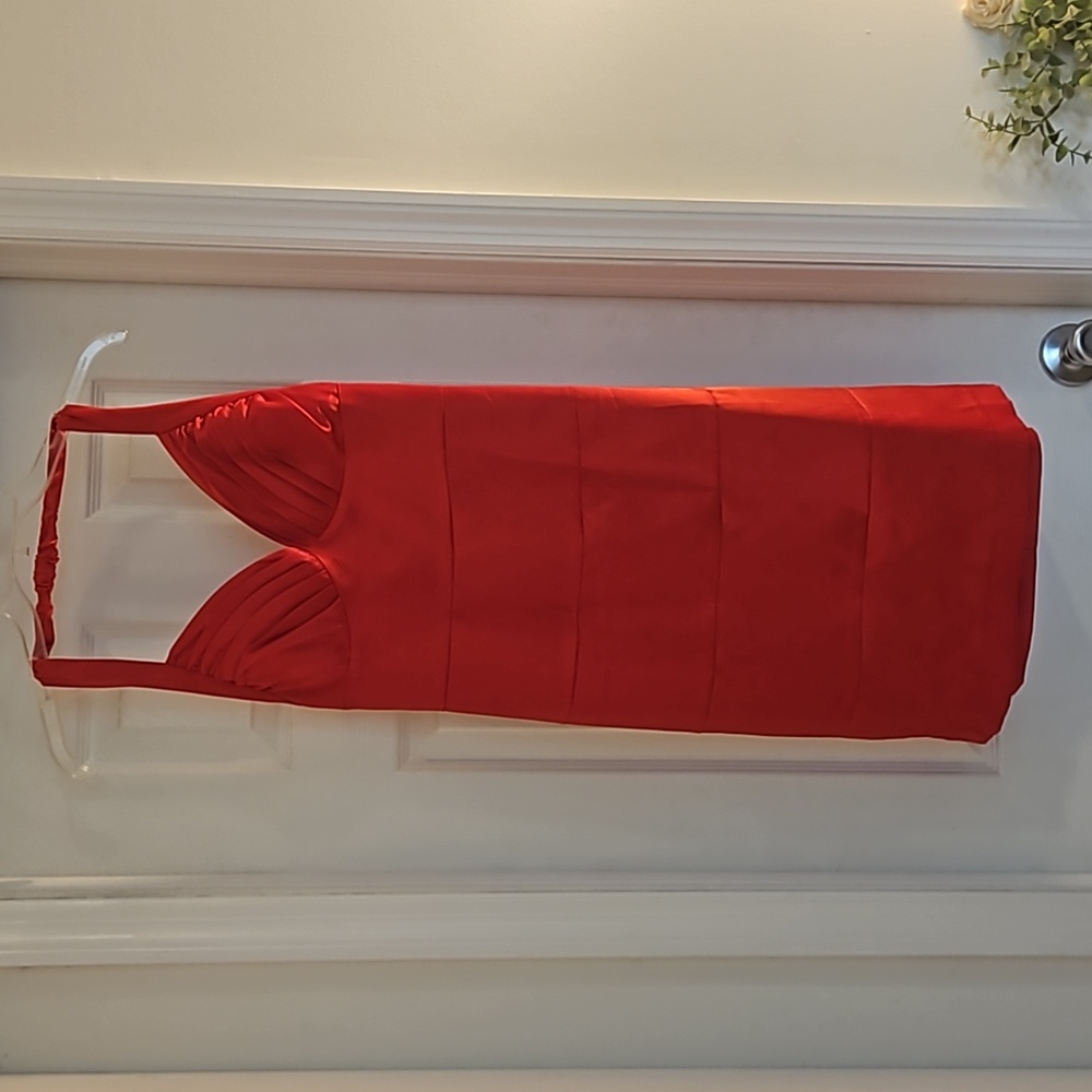 Red cocktail halter dress, size M